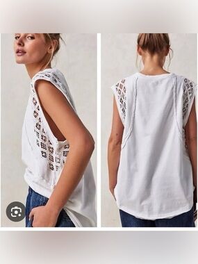 Free People Tsble For Two Tee Size Medium in White